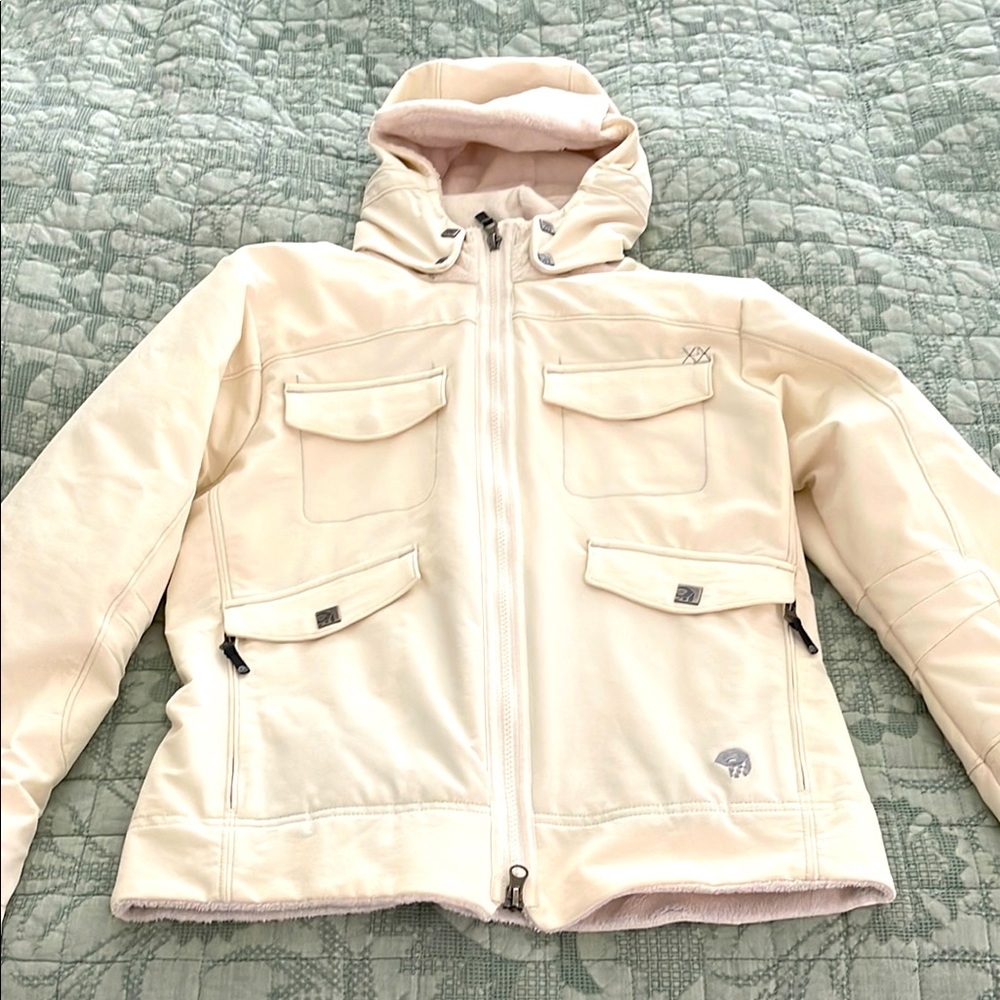 Cream Hooded ski parka Mountain Hardware